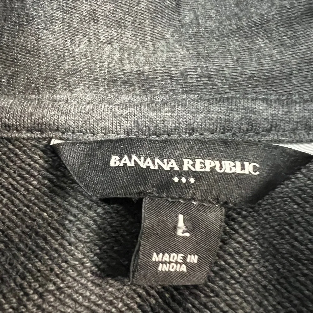 Banana Republic Mixed Media Full-Zip Hoodie Mens Large Gray 705101-00